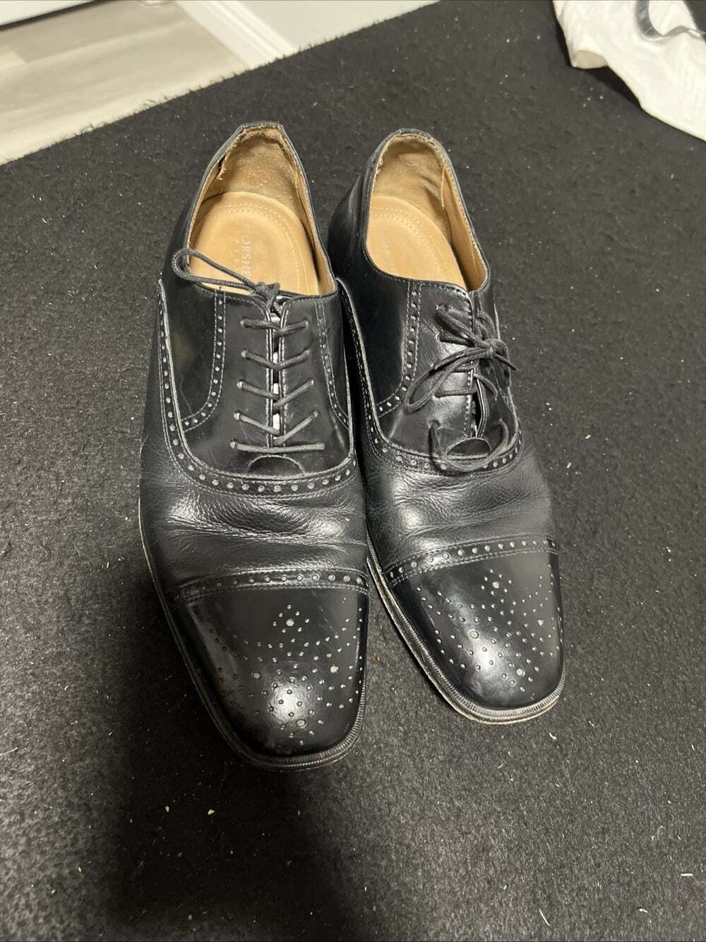 Florsheim Imperial Mens Sz 10.5 D Black Cap Toe Oxford Dress Shoes